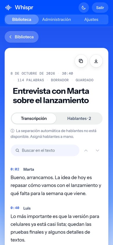 Whispr en el celular